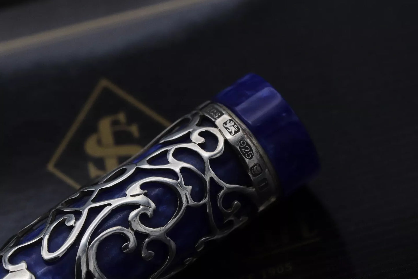Conway Stewart Chatsworth Simpole Silver Blue LE25 Fountain Pen - UNUSED image 6