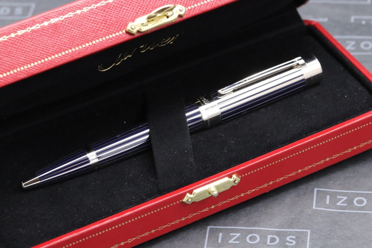 Cartier Pasha Platinum-Plated Striped Lacquer Ballpoint Pen image 6