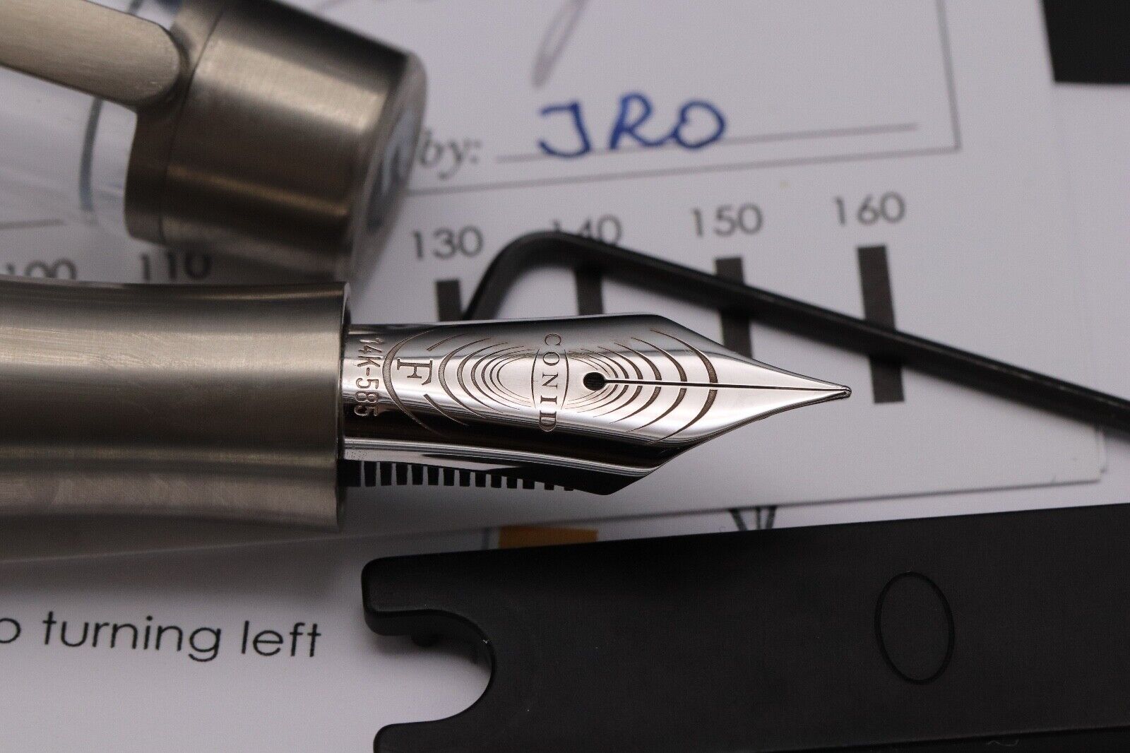 Conid Bulkfiller Kingsize Demonstrator Titanium Fountain Pen - #8 14K Fine Nib image 2