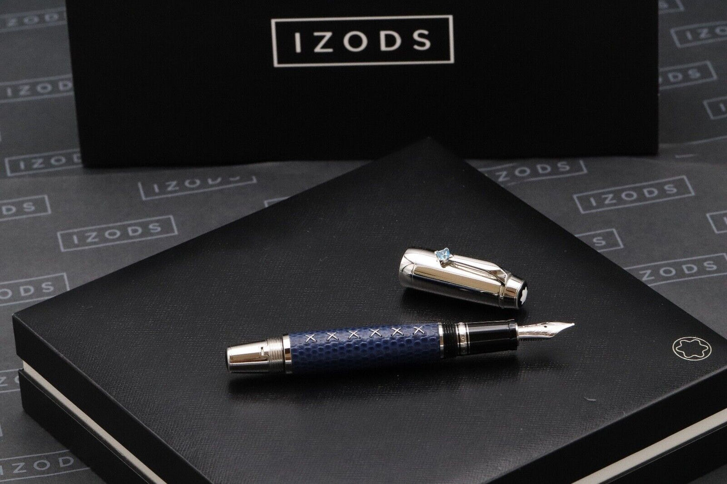 Montblanc Boheme Jewels Topaz Blue Leather Fountain Pen - UNUSED image 0