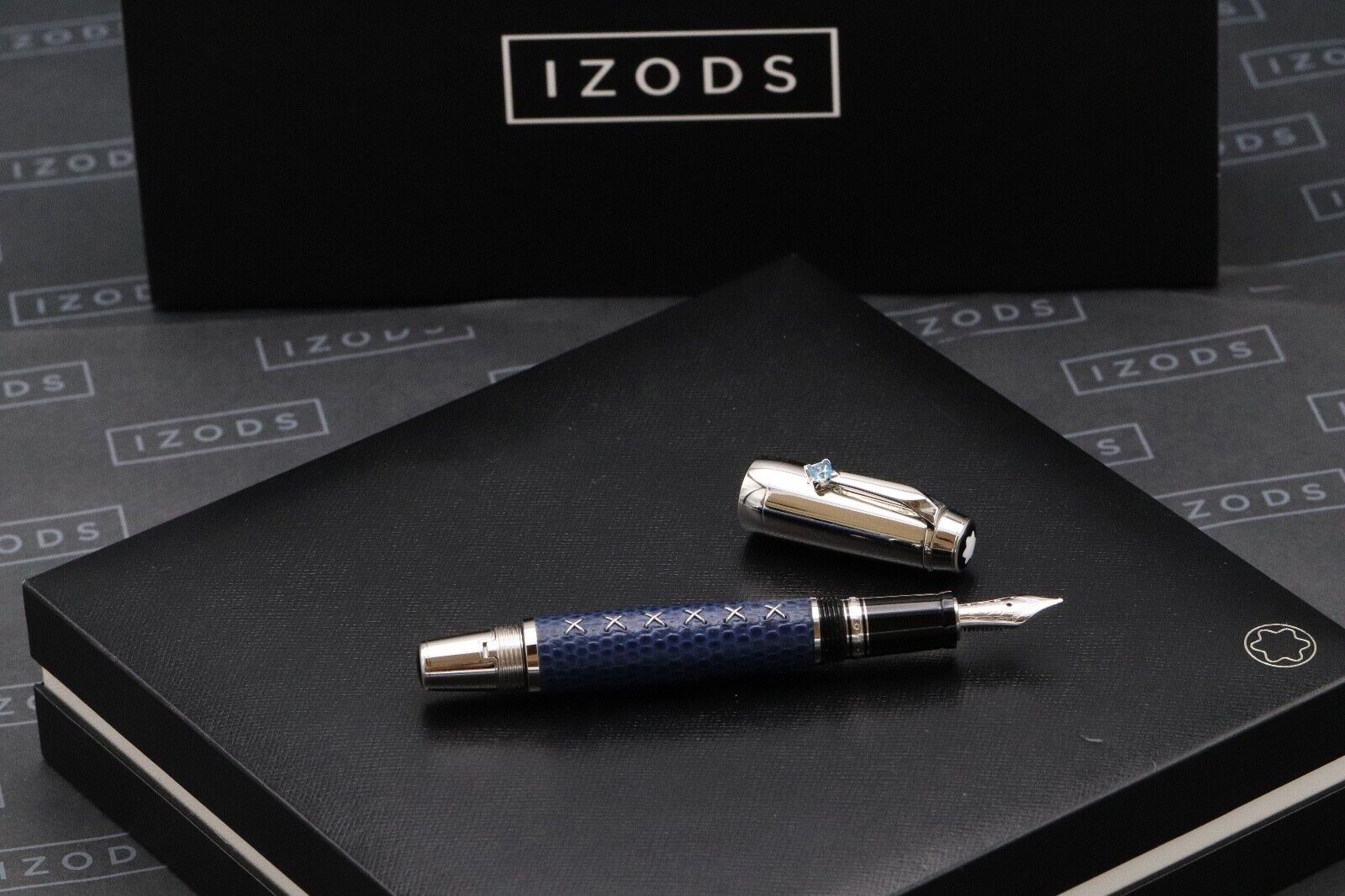 Montblanc Boheme Jewels Topaz Blue Leather Fountain Pen - UNUSED image 0