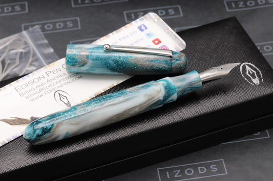 Edison Pen Co Collier Grande McKenzie Silver Like Fountain Pen - #8 Nib - UNUSED image 1