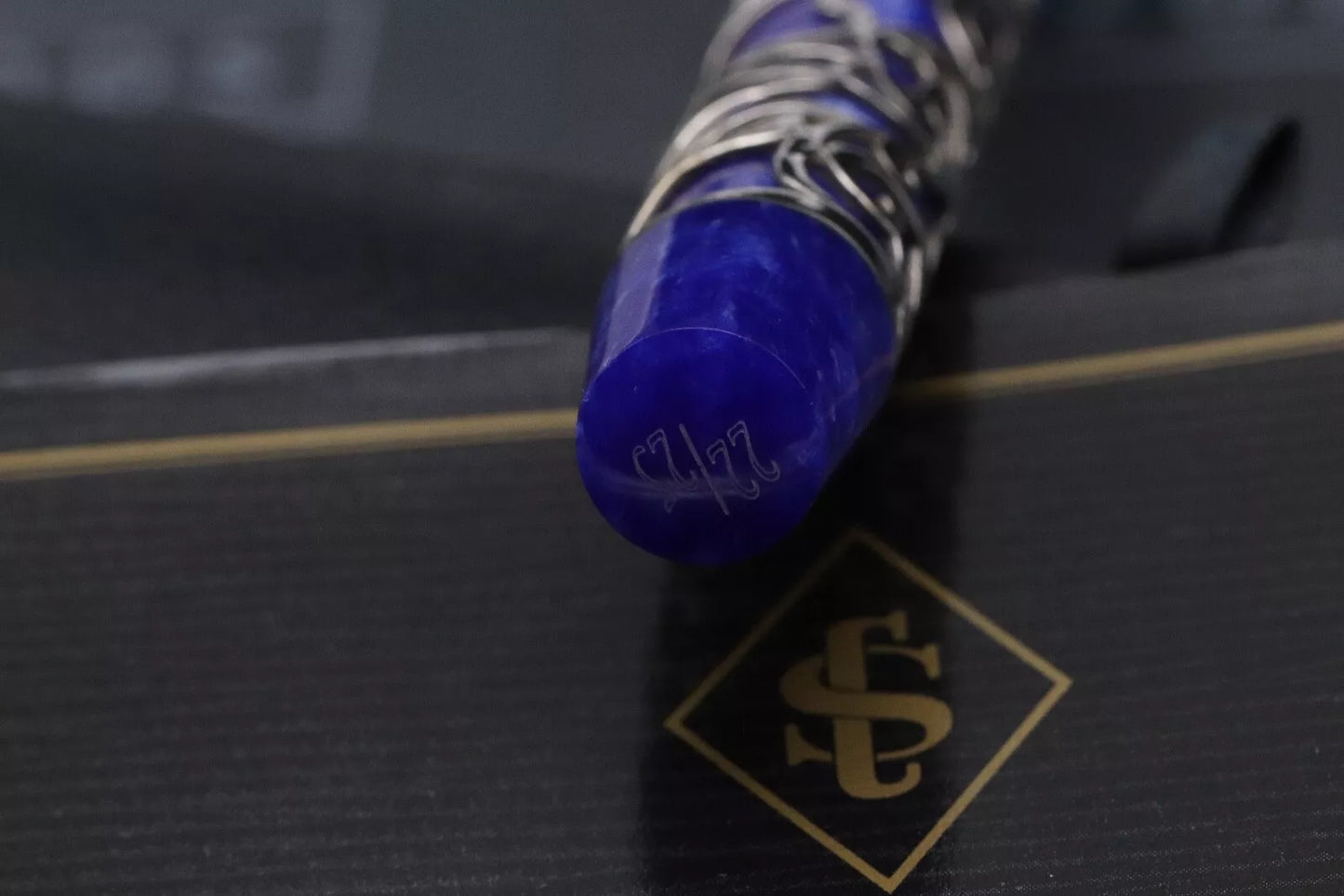 Conway Stewart Chatsworth Simpole Silver Blue LE25 Fountain Pen - UNUSED image 8
