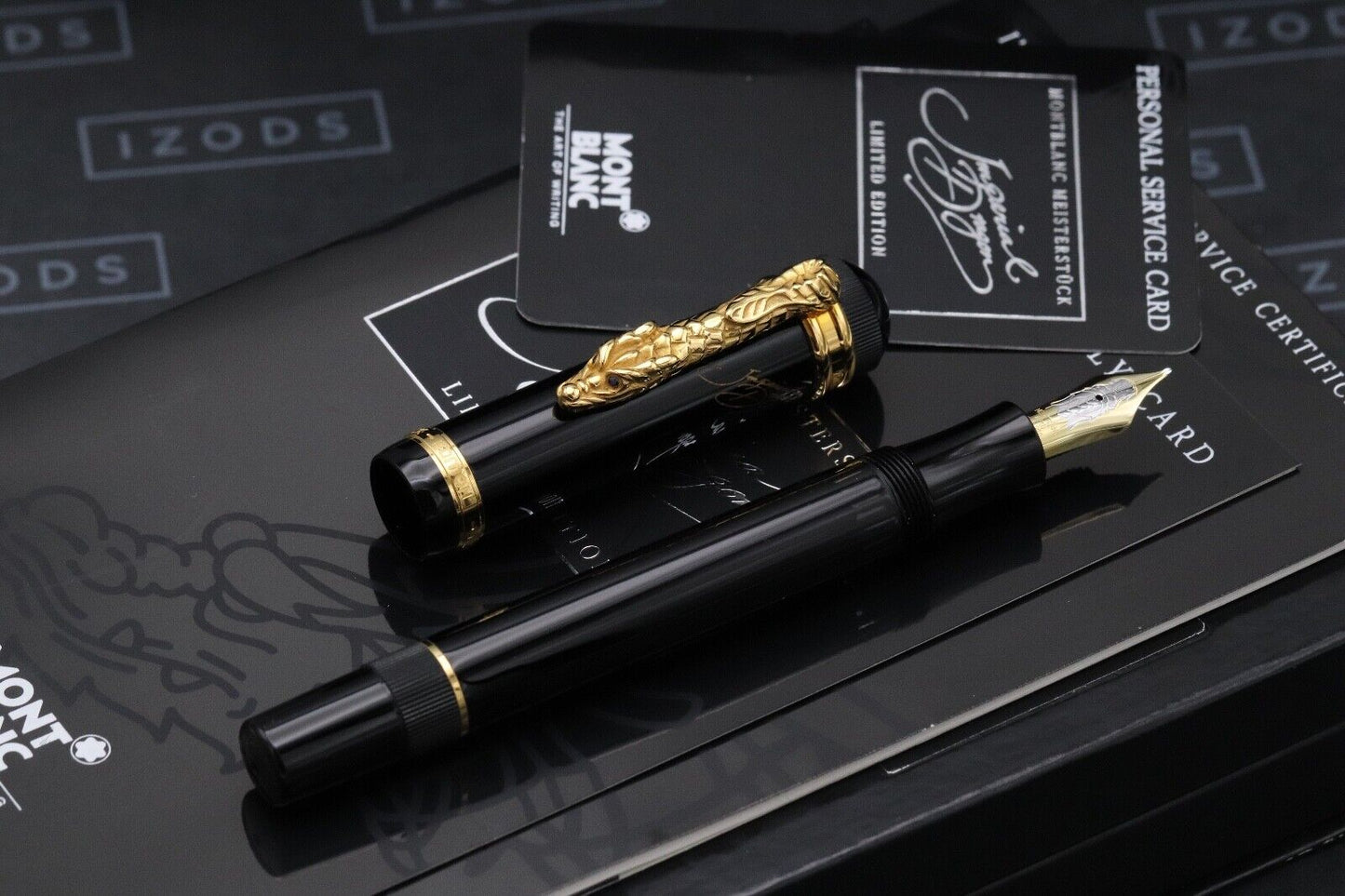 Montblanc Writers Edition Imperial Dragon Solid Gold 888 Fountain Pen - UNUSED image 1