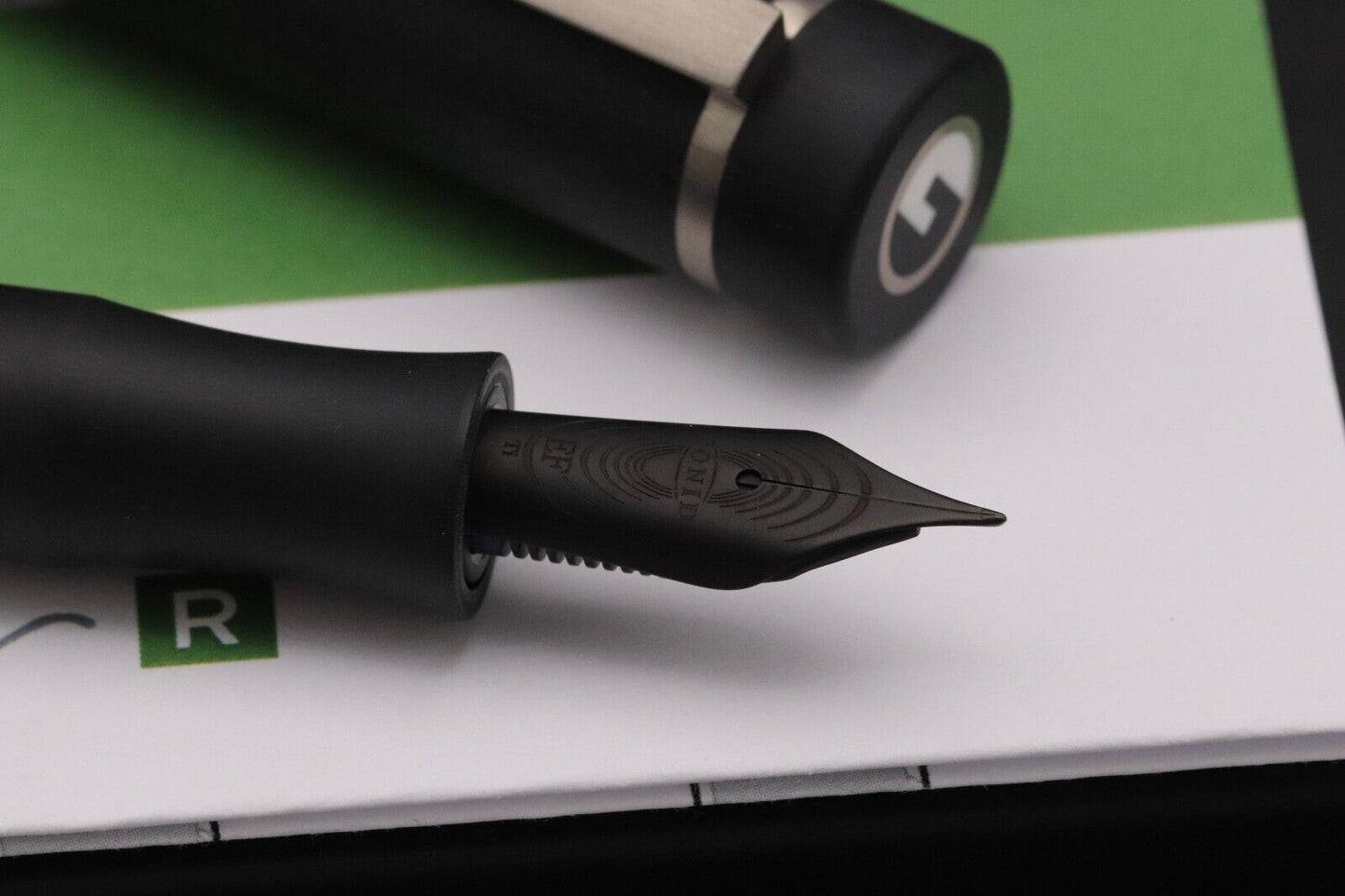 Conid Bulkfiller Regular Delrin Titanium Fountain Pen - #6 Black Ti EF Nib image 2