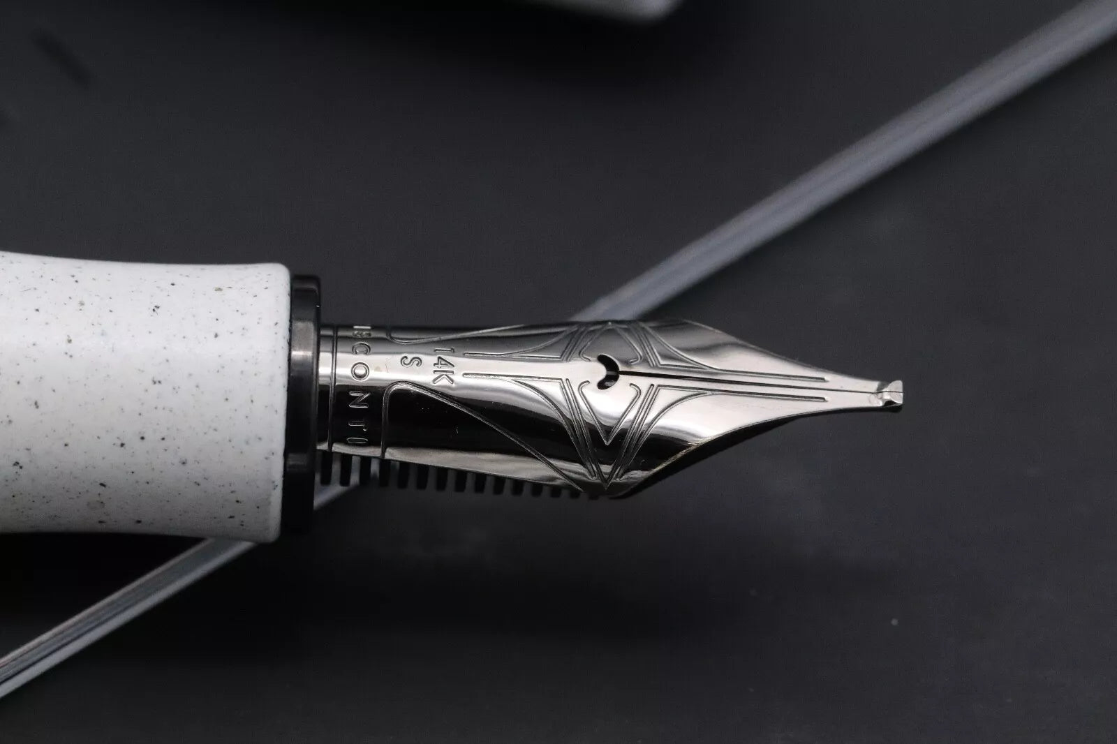 Visconti Homo Sapiens Lava White Ash Fountain Pen - 14k Stub Nib image 6