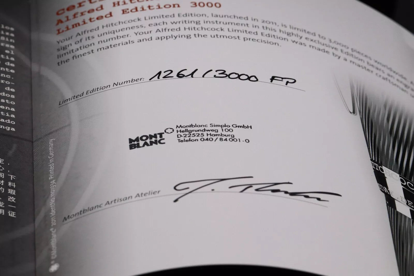 Montblanc Great Characters Alfred Hitchcock 3000 LE Fountain Pen - UNUSED image 10