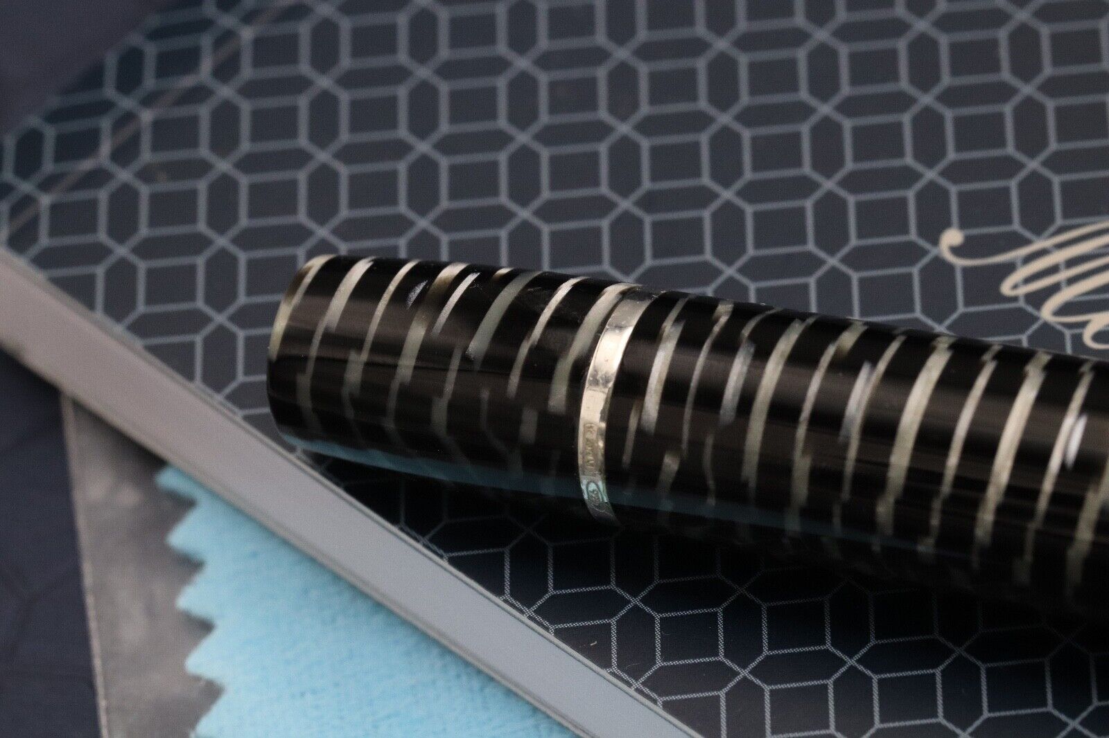 Montegrappa Extra 1930 Zebra Celluloid LE50 Celluloid Fountain Pen - 2002 Nib image 3
