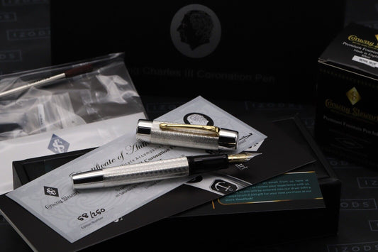 Conway Stewart King Charles II Sterling Silver LE250 Fountain Pen with RB Kit image 0