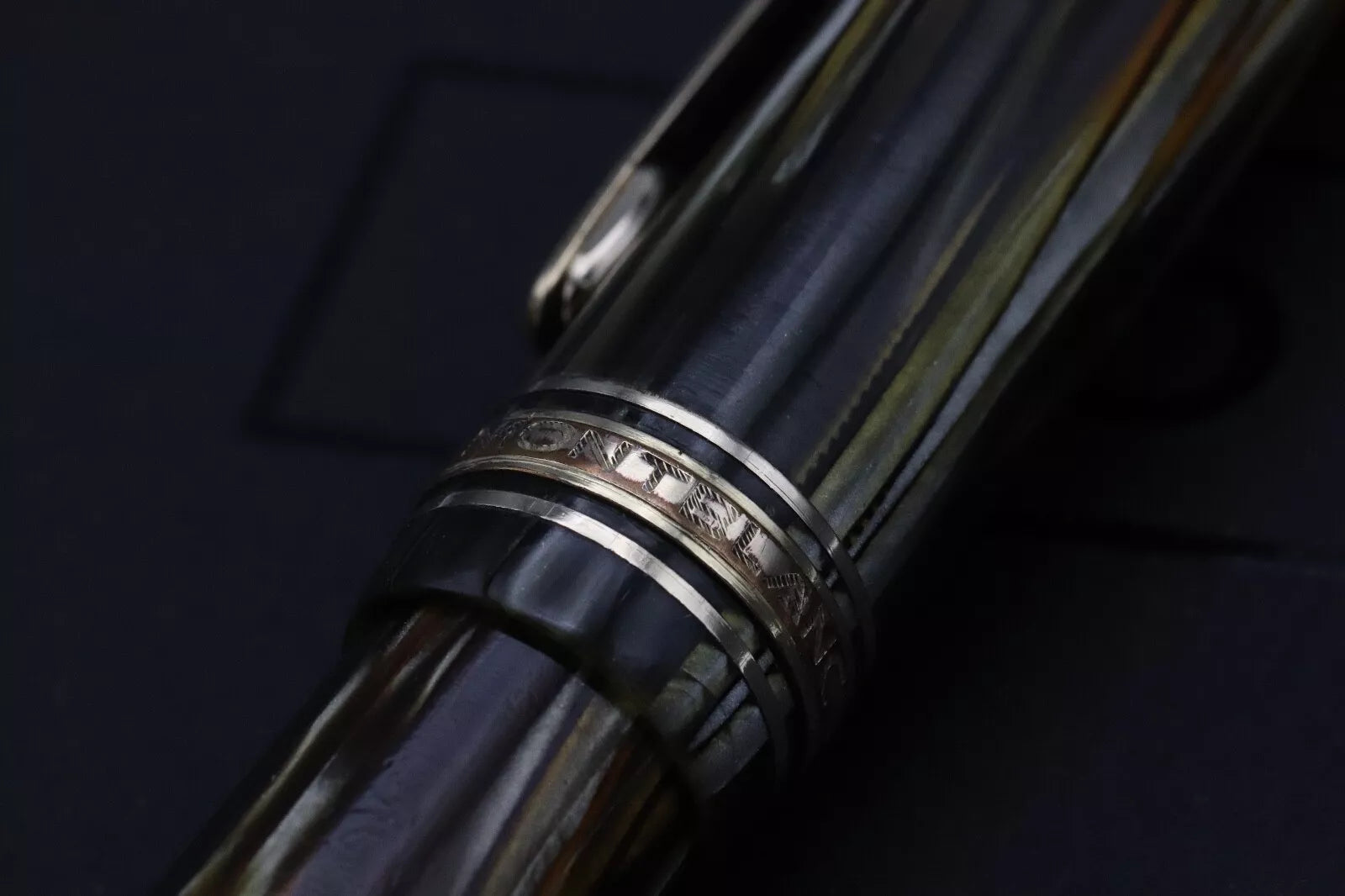 Montblanc Meisterstuck 146 Green Striated Celluloid 1950’S Fountain Pen - EF Nib image 9