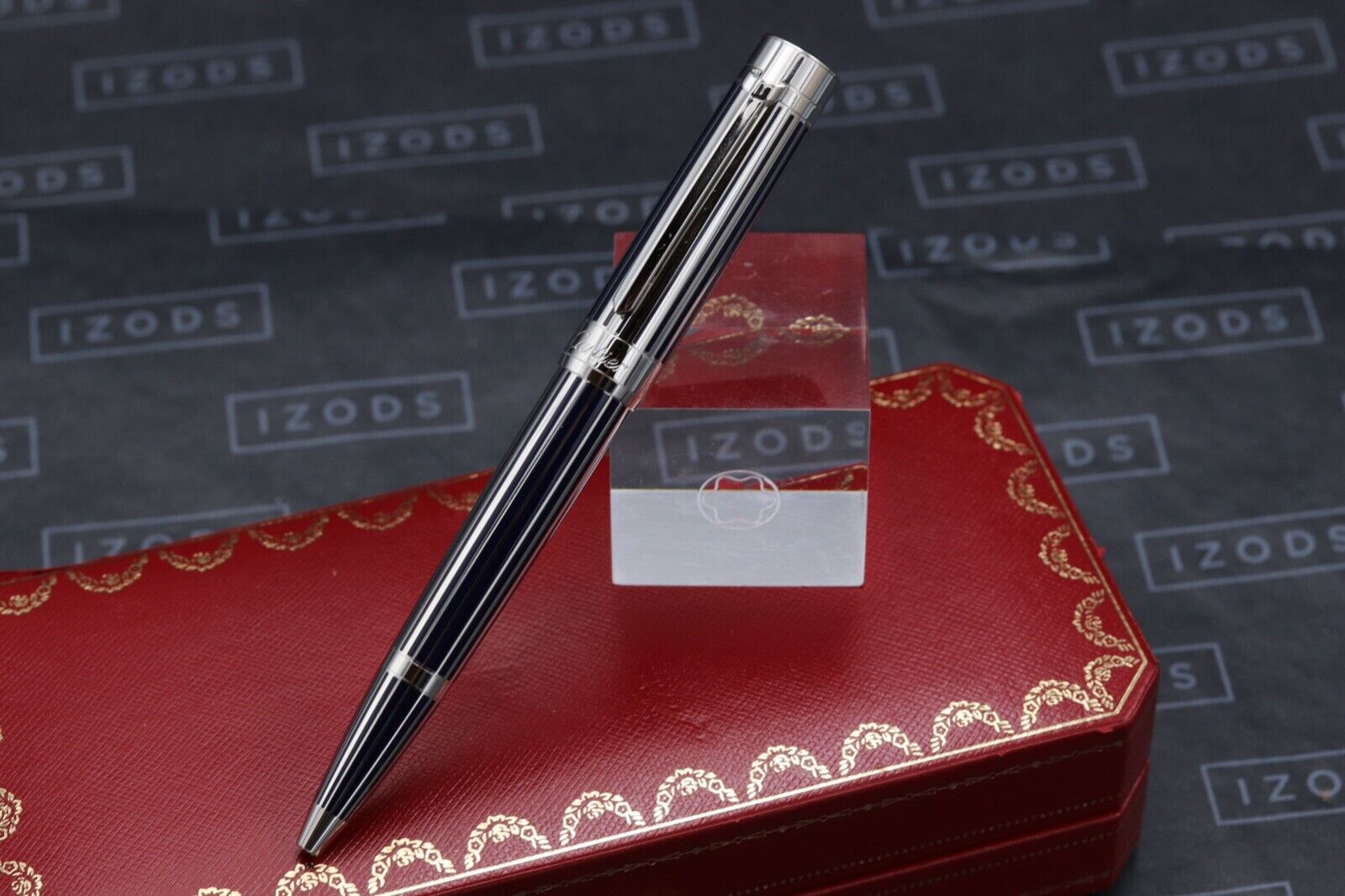 Cartier Pasha Platinum-Plated Striped Lacquer Ballpoint Pen image 1