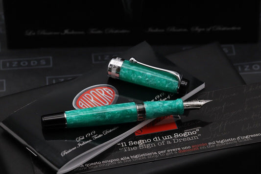 Aurora Optima Giada Limited Edition 100 Fountain Pen - EF Nib image 1