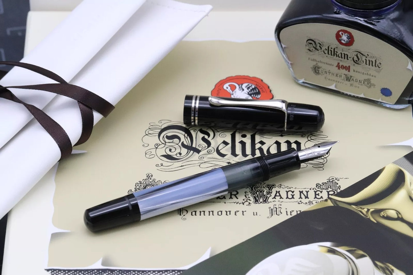 Pelikan M101N Grey Blue Special Edition Fountain Pen image 1