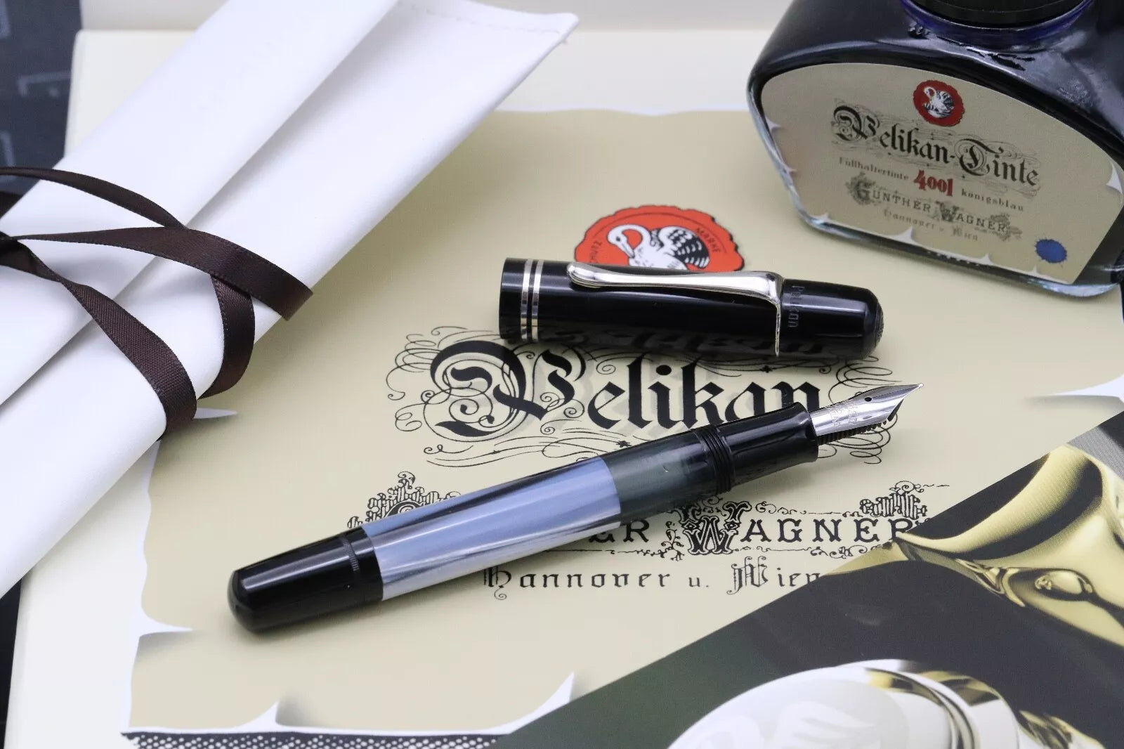 Pelikan M101N Grey Blue Special Edition Fountain Pen image 1