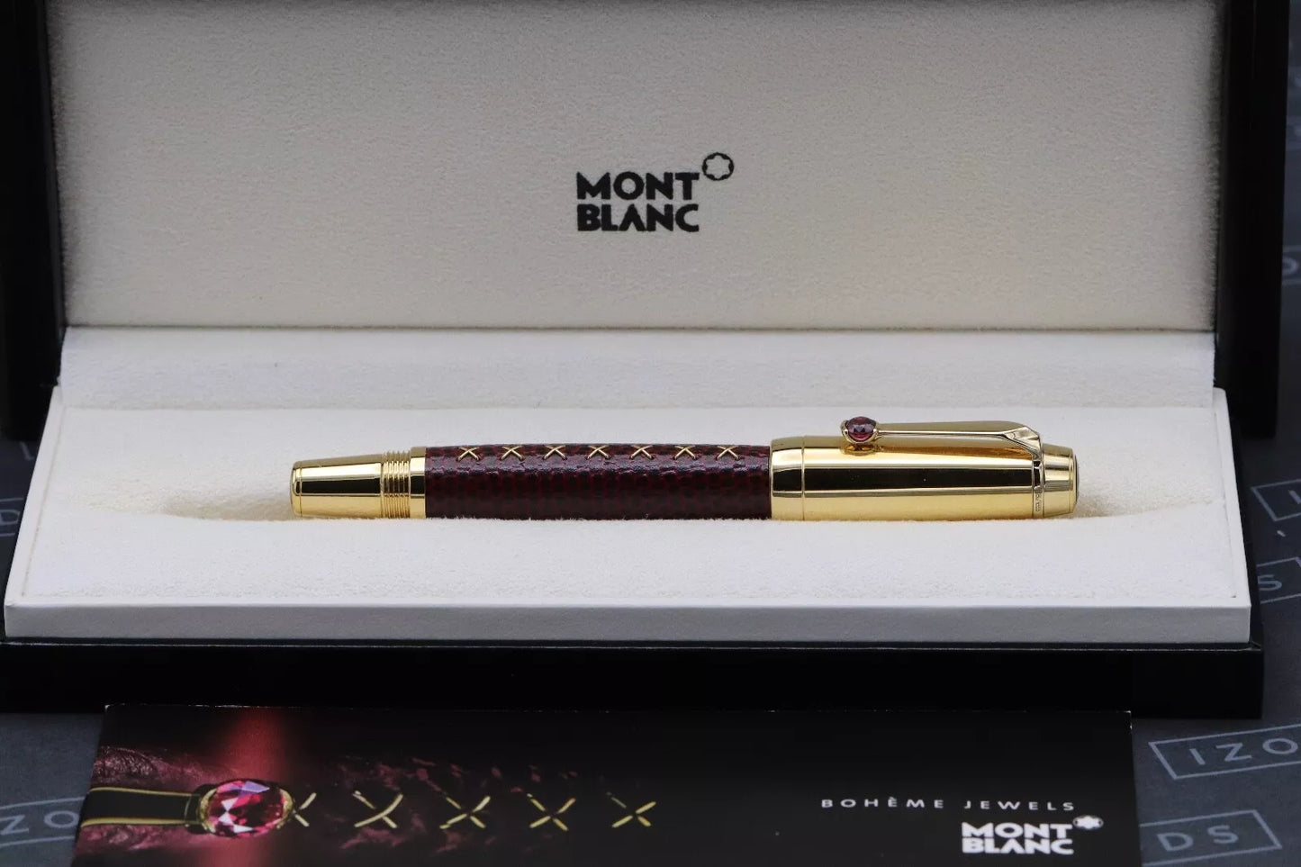 Montblanc Boheme Jewels Rhodolite Leather Rollerball / Fineliner Pen image 7