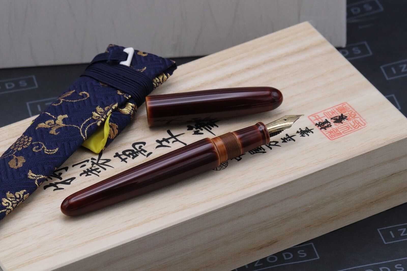 Nakaya Portable Cigar Toki Tamenuri Fountain Pen - Soft Medium Nib image 1