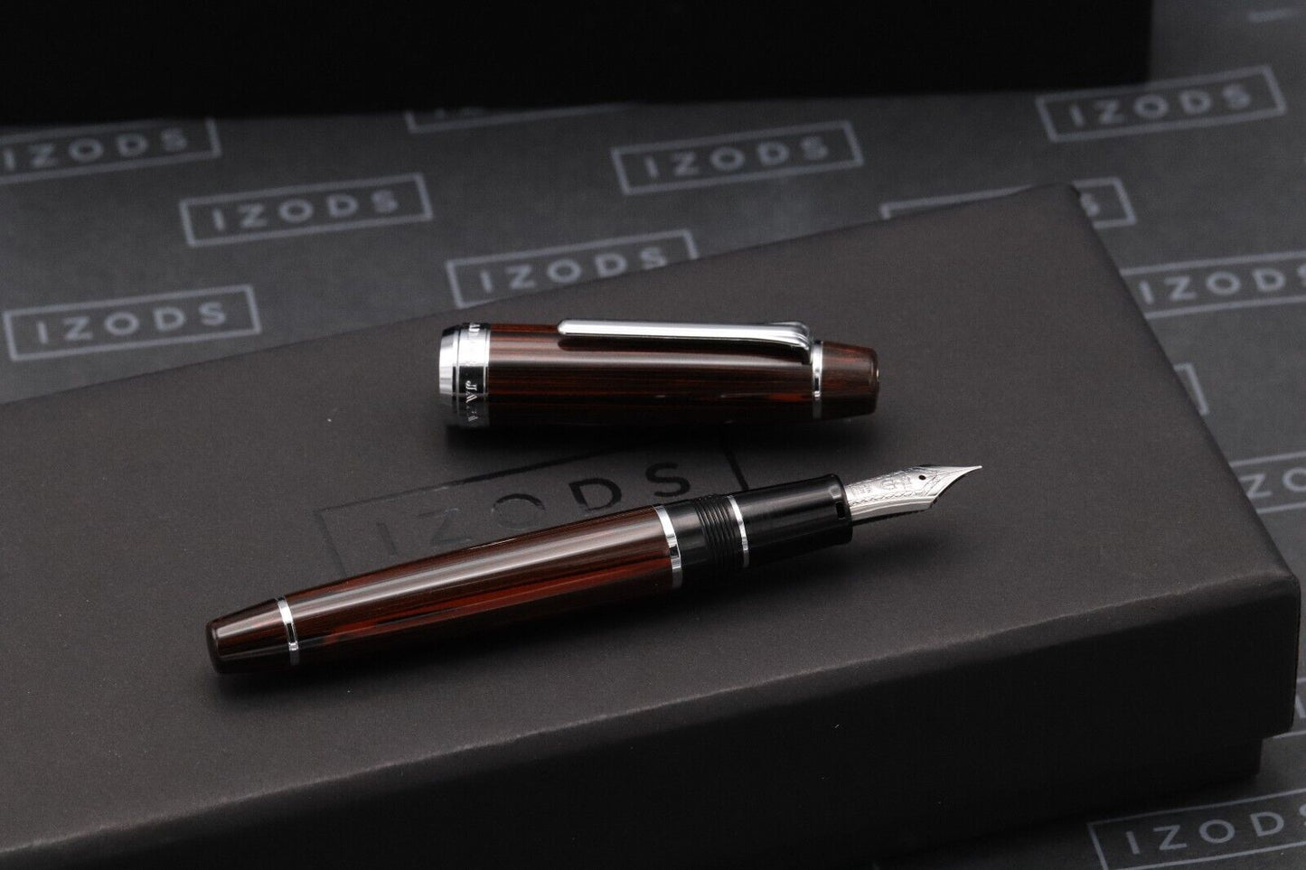 Sailor Pro Gear Red Black Marble Ebonite Fountain Pen - H-F Nib image 1