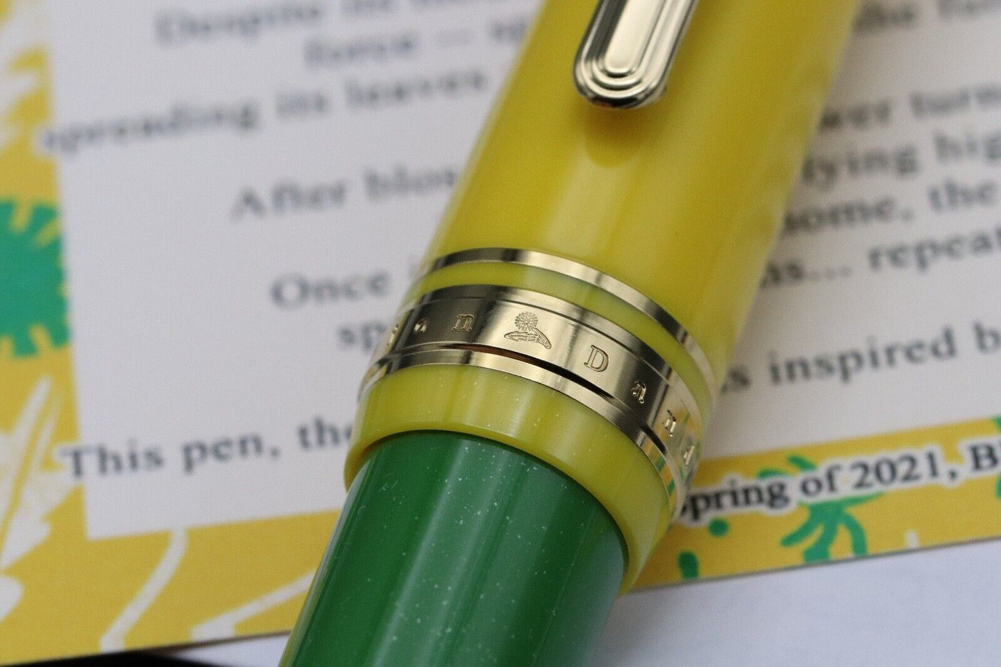Sailor x Bungubox Pro Gear Slim Dandelion Limited Edition Fountain Pen image 4