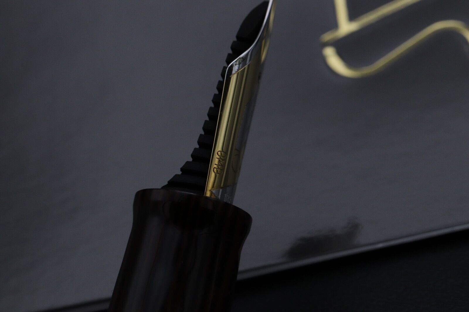Omas Paragon Arco Bronze Gold Trim Fountain Pen - OMD Nib image 3