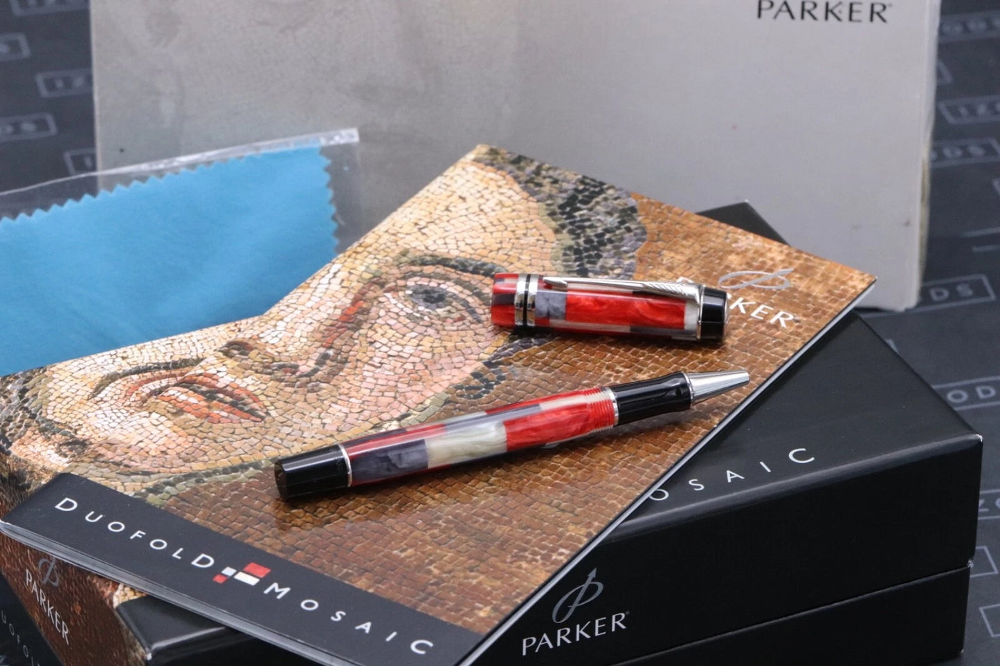 Parker Duofold International Red Mosaic Rollerball Pen image 0