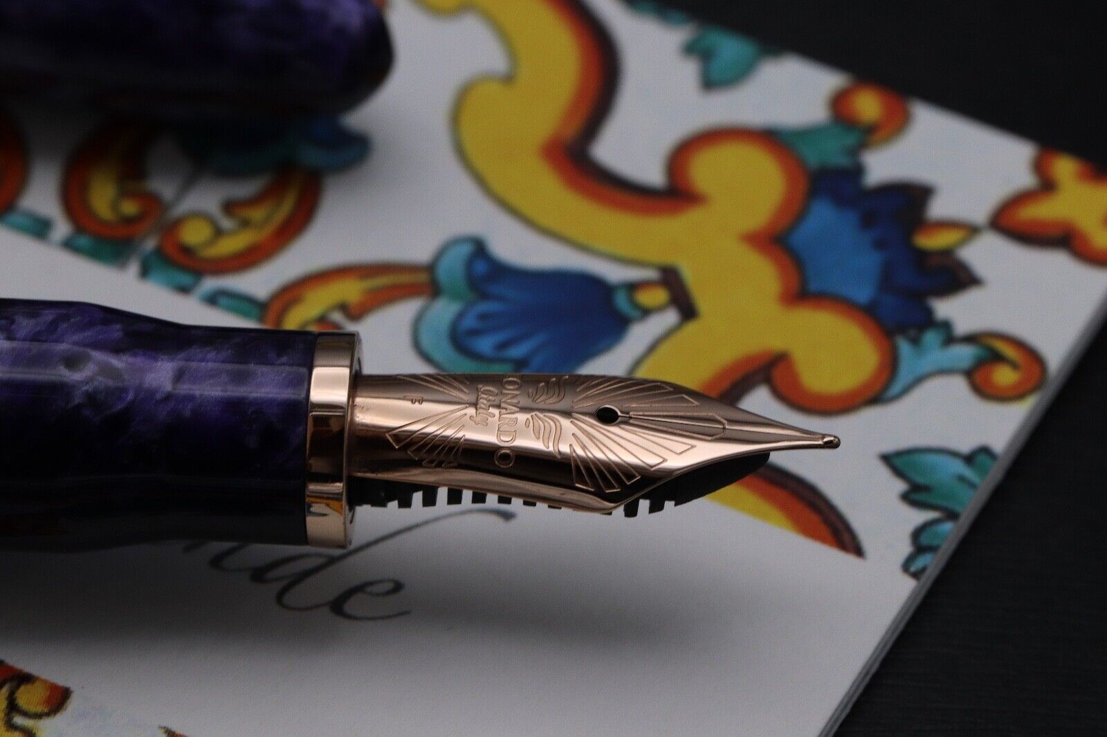 Leonardo Furore Grande Purple Red Gold Fountain Pen image 2