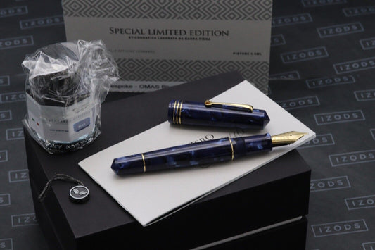 Leonardo MZ Grande OMAS Blue Royale Celluloid Custom Fountain Pen - #8 Nib image 0