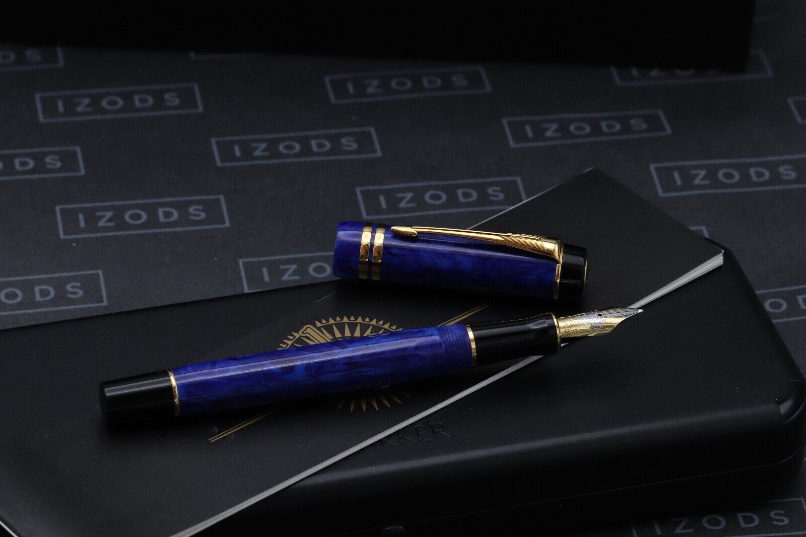 Parker Duofold International Blue Lapis Fountain Pen image 1
