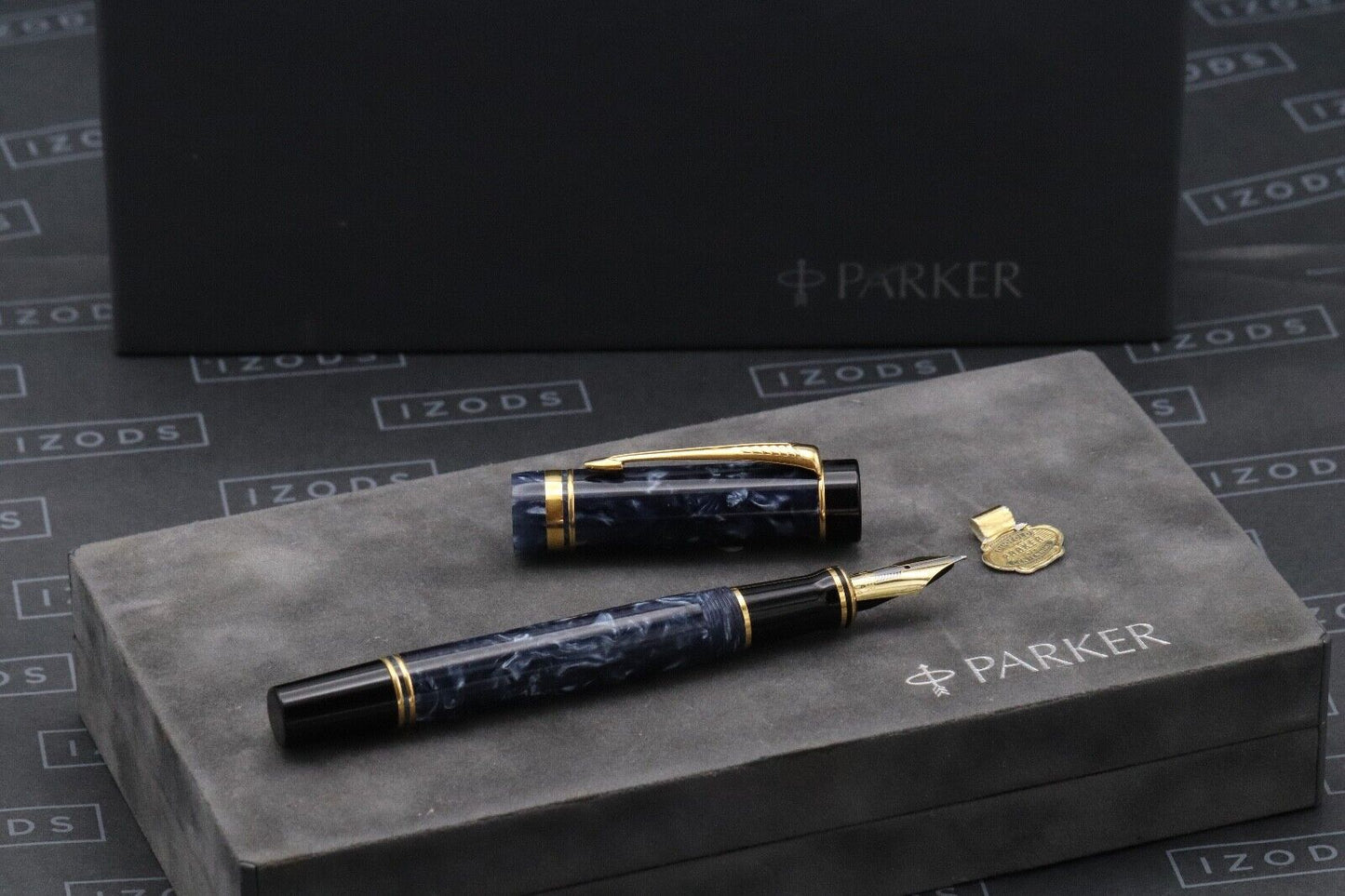 Parker Duofold Centennial Blue Marble Fountain Pen - MK1 - 1991 image 0