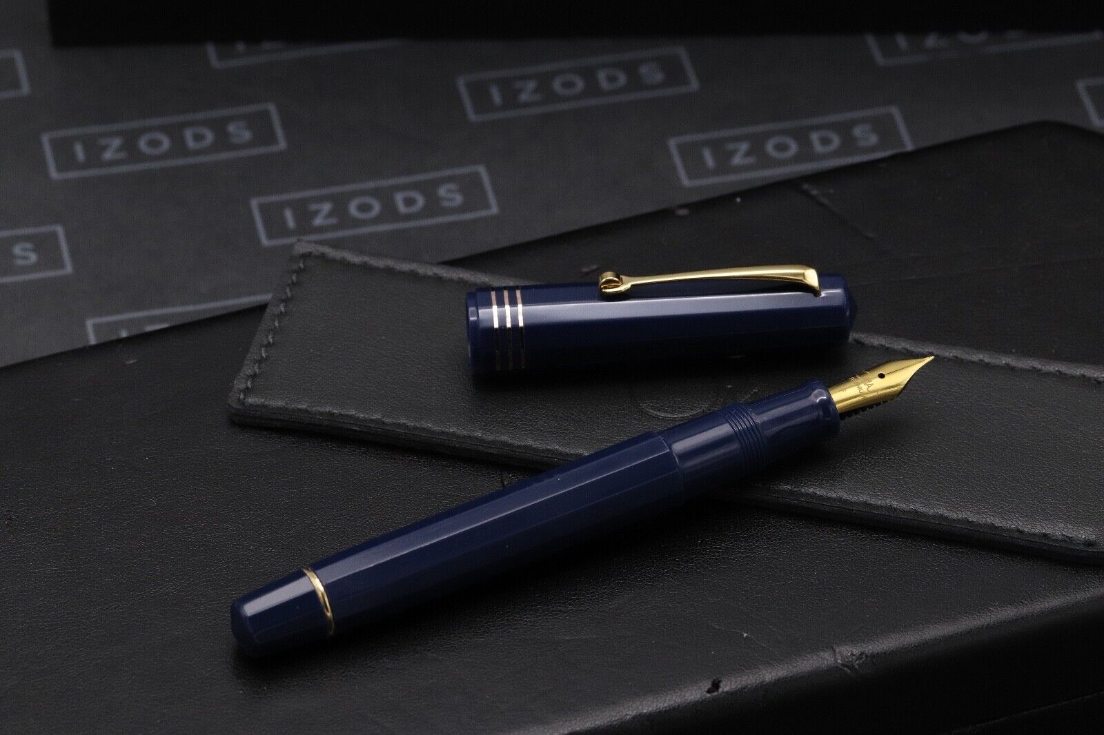 Omas Milord Blue Gold Trim Fountain Pen - Fine Titanium Nib image 1