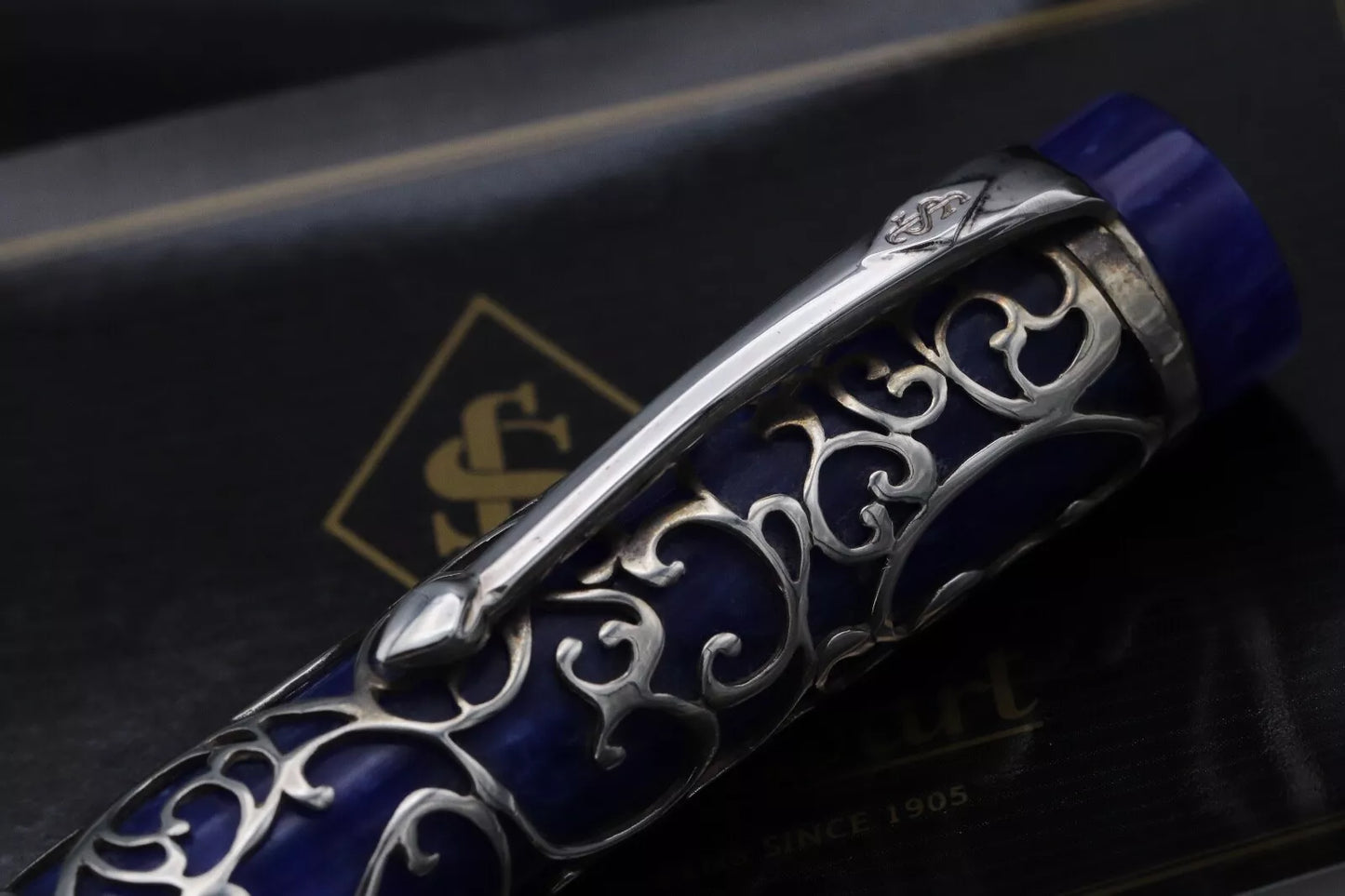Conway Stewart Chatsworth Simpole Silver Blue LE25 Fountain Pen - UNUSED image 5
