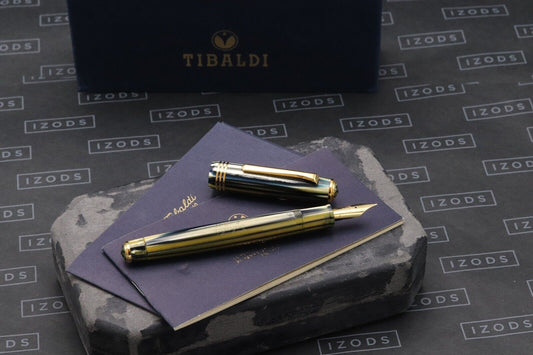 Tibaldi Modelo 60 Avorio Bleu Celluloid Fountain Pen image 0