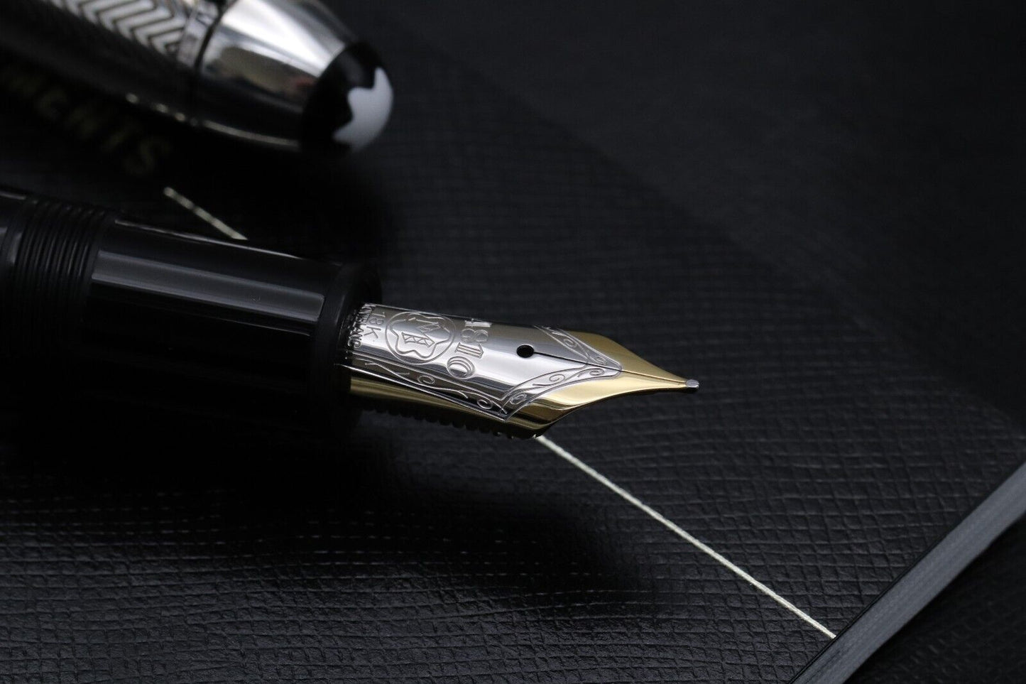 Montblanc Meisterstuck 146 LeGrand Silver Barley Doue Fountain Pen image 2