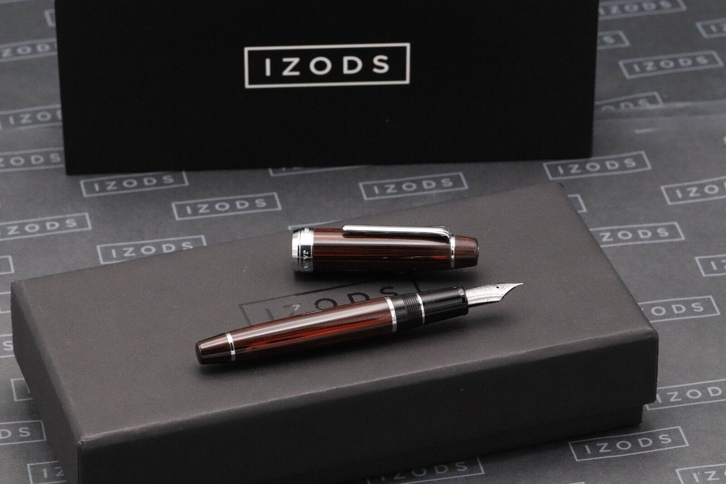 Sailor Pro Gear Red Black Marble Ebonite Fountain Pen - H-F Nib image 0