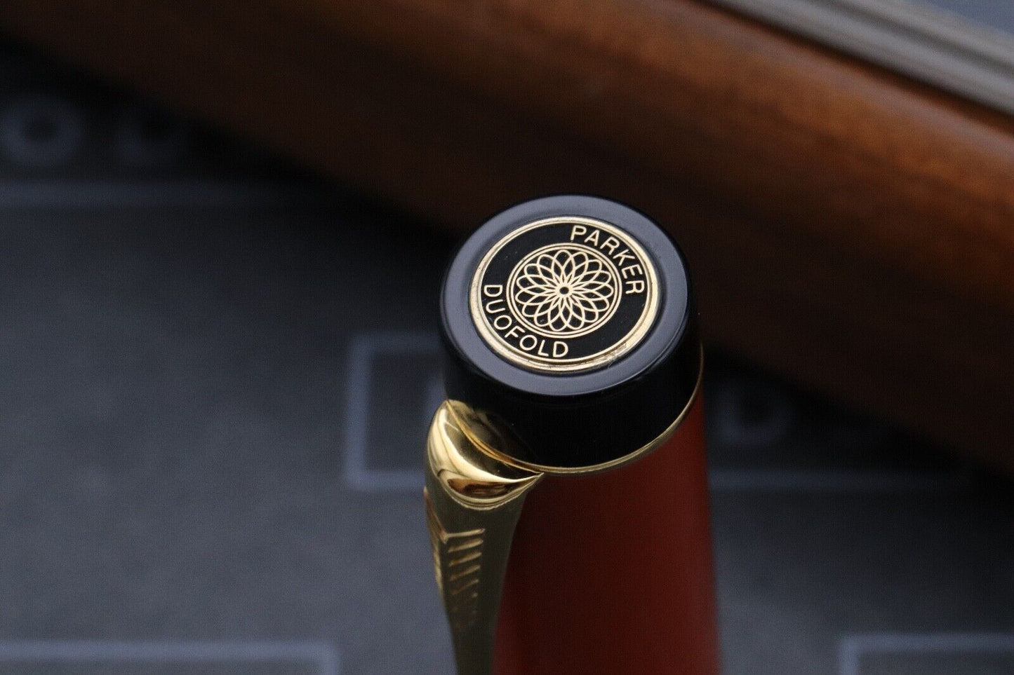 Parker Duofold Centennial Orange Fountain Pen and Mechanical Pencil - UNUSED image 3