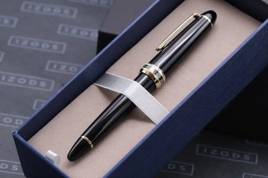 Sailor 1911L Black Gold Fountain Pen - Naginata Cross Concord Nib - UNUSED image 1