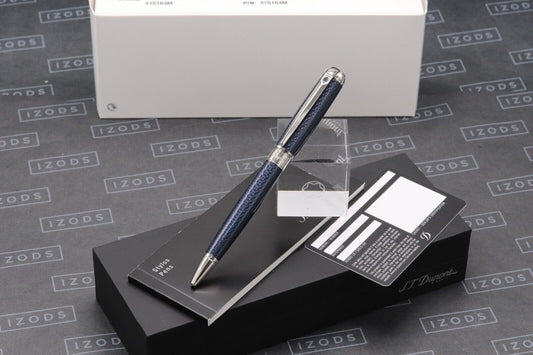 S.T. Dupont Fire Head Medium Blue Guilloche Ballpoint Pen image 0