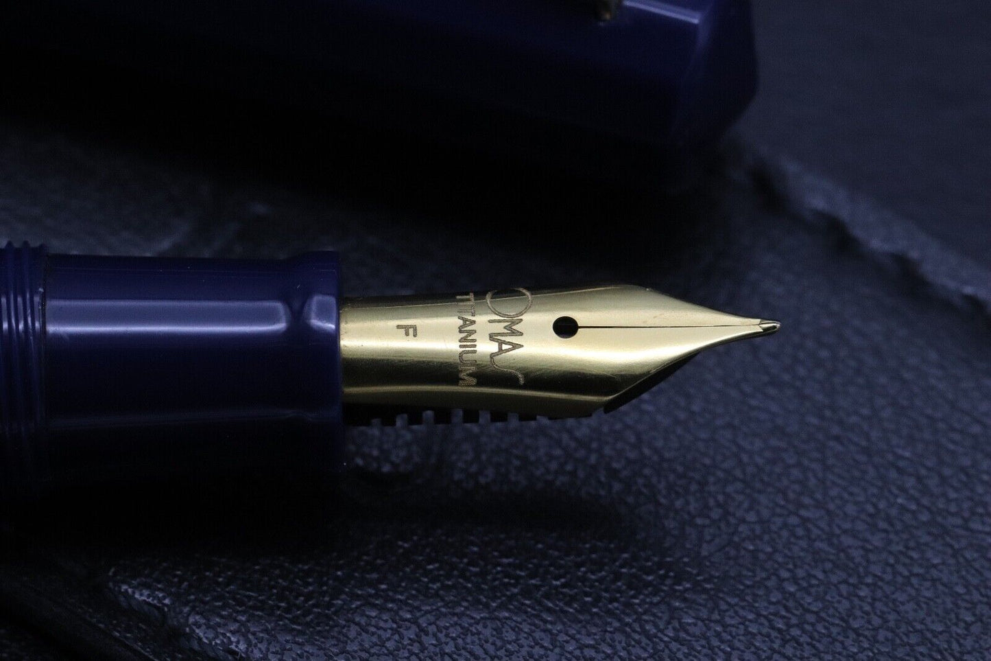 Omas Milord Blue Gold Trim Fountain Pen - Fine Titanium Nib image 2