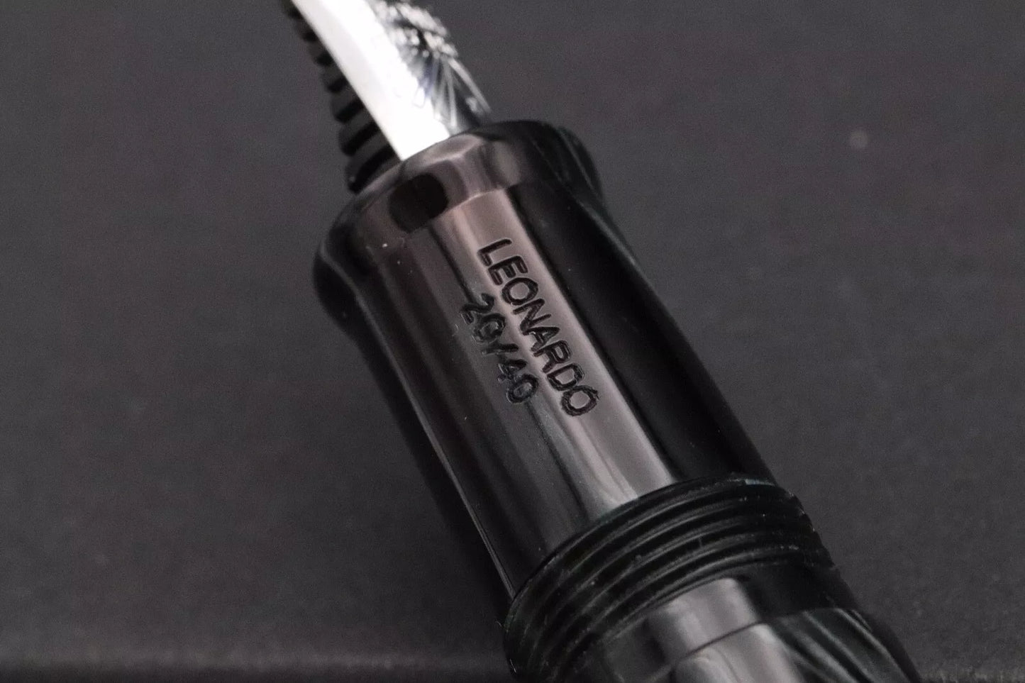 Leonardo Gioiellino Lever Filler Pearl Grey Celluloid Fountain Pen - Broad Nib image 5