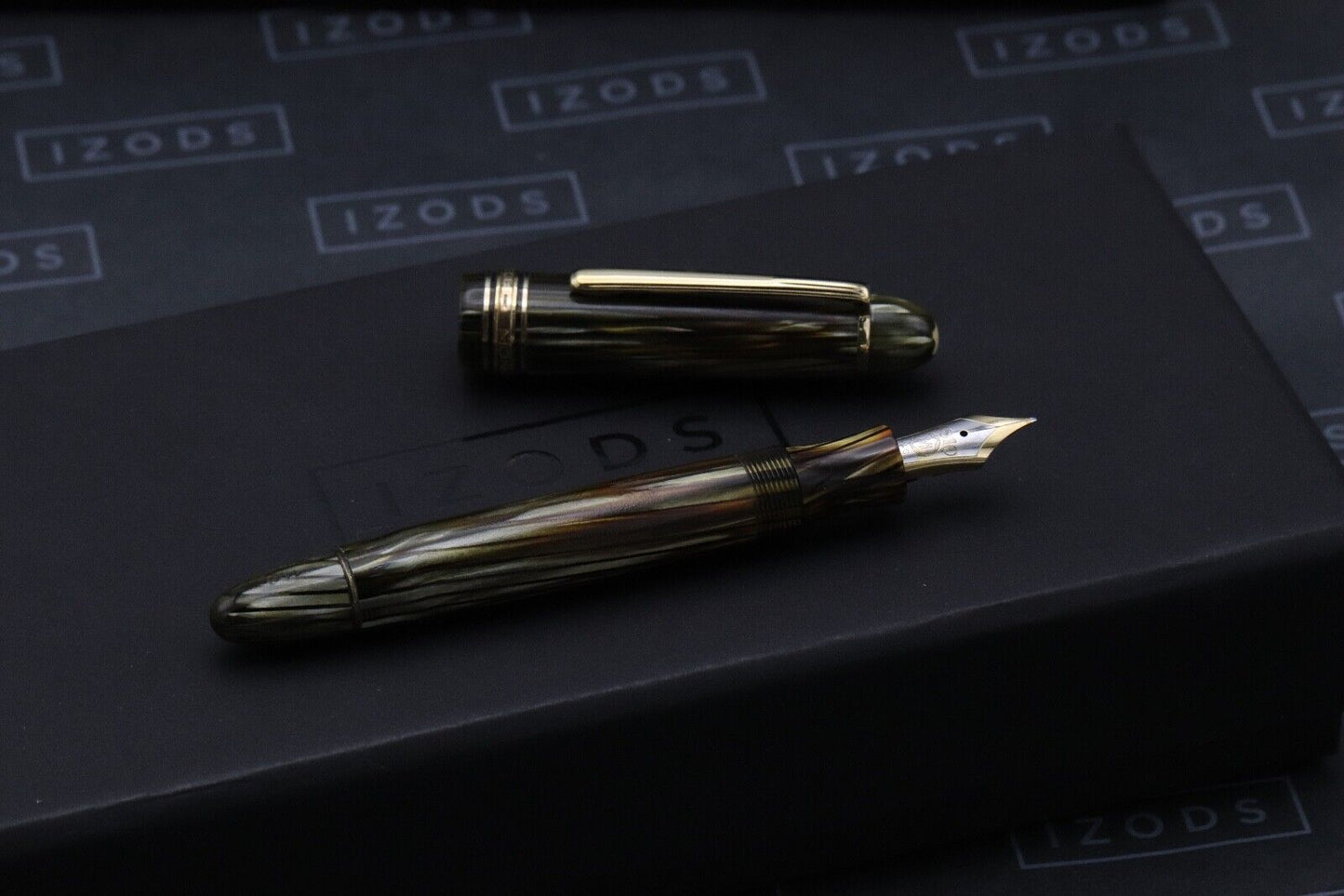 Montblanc Meisterstuck 146 Green Striated Celluloid 1950’S Fountain Pen - EF Nib image 1