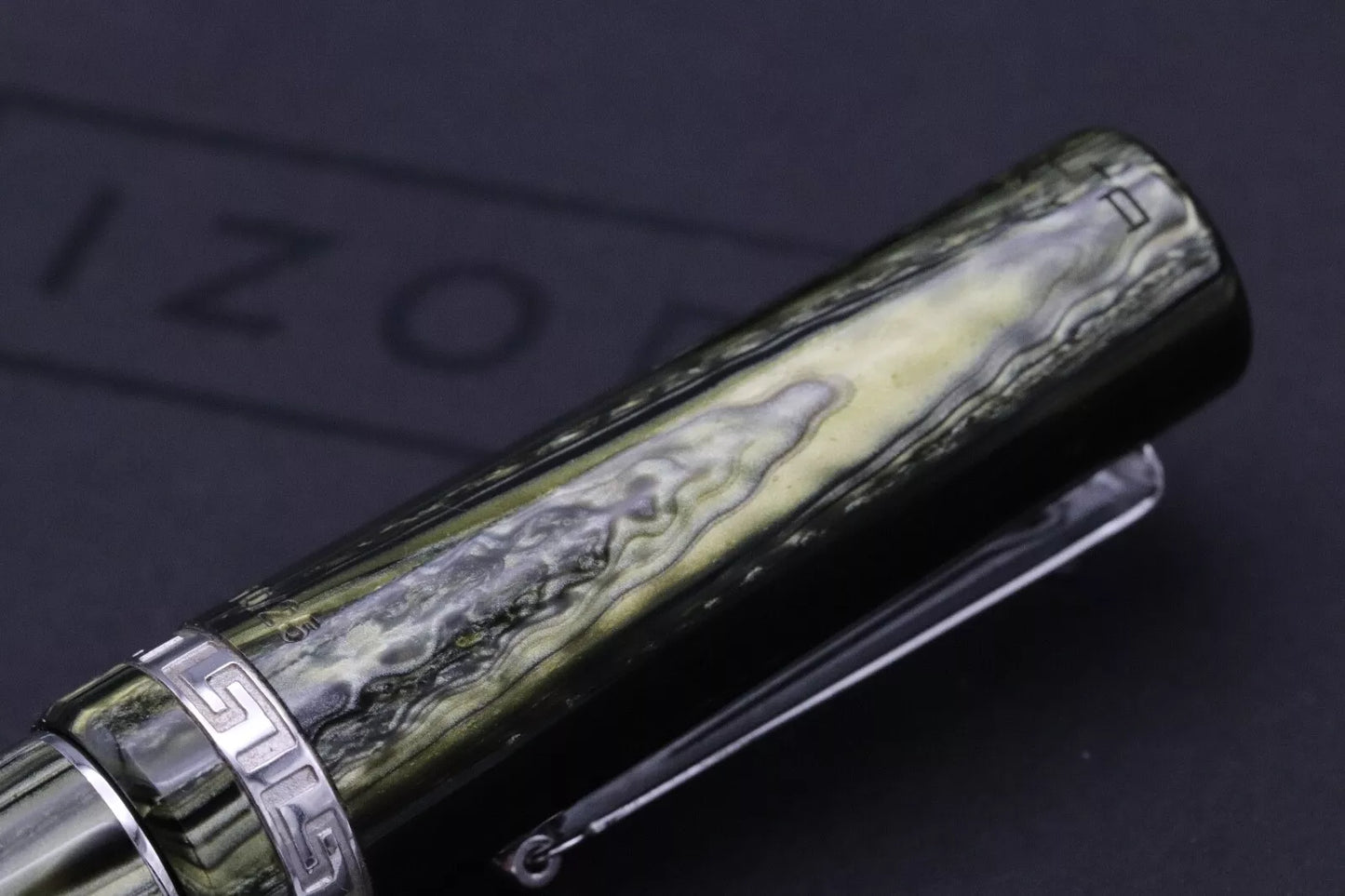 Delta Corsani Fantasia LE25 Malachite Celluloid Fountain Pen - Fusion Stub Nib image 5