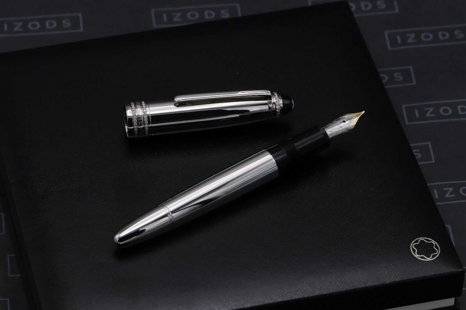 Montblanc Meisterstuck 146 LeGrand Royal Steel Diamond Fountain Pen image 0