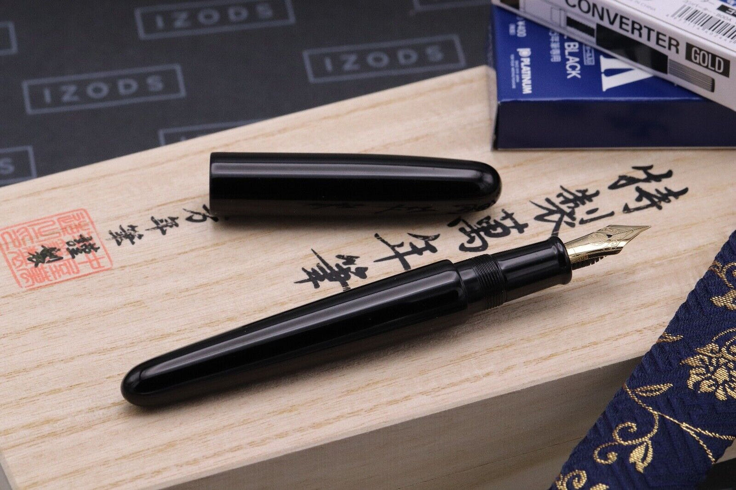 Nakaya Portable Cigar Kuro-roiro Fountain Pen - Fine Nib - UNUSED image 1