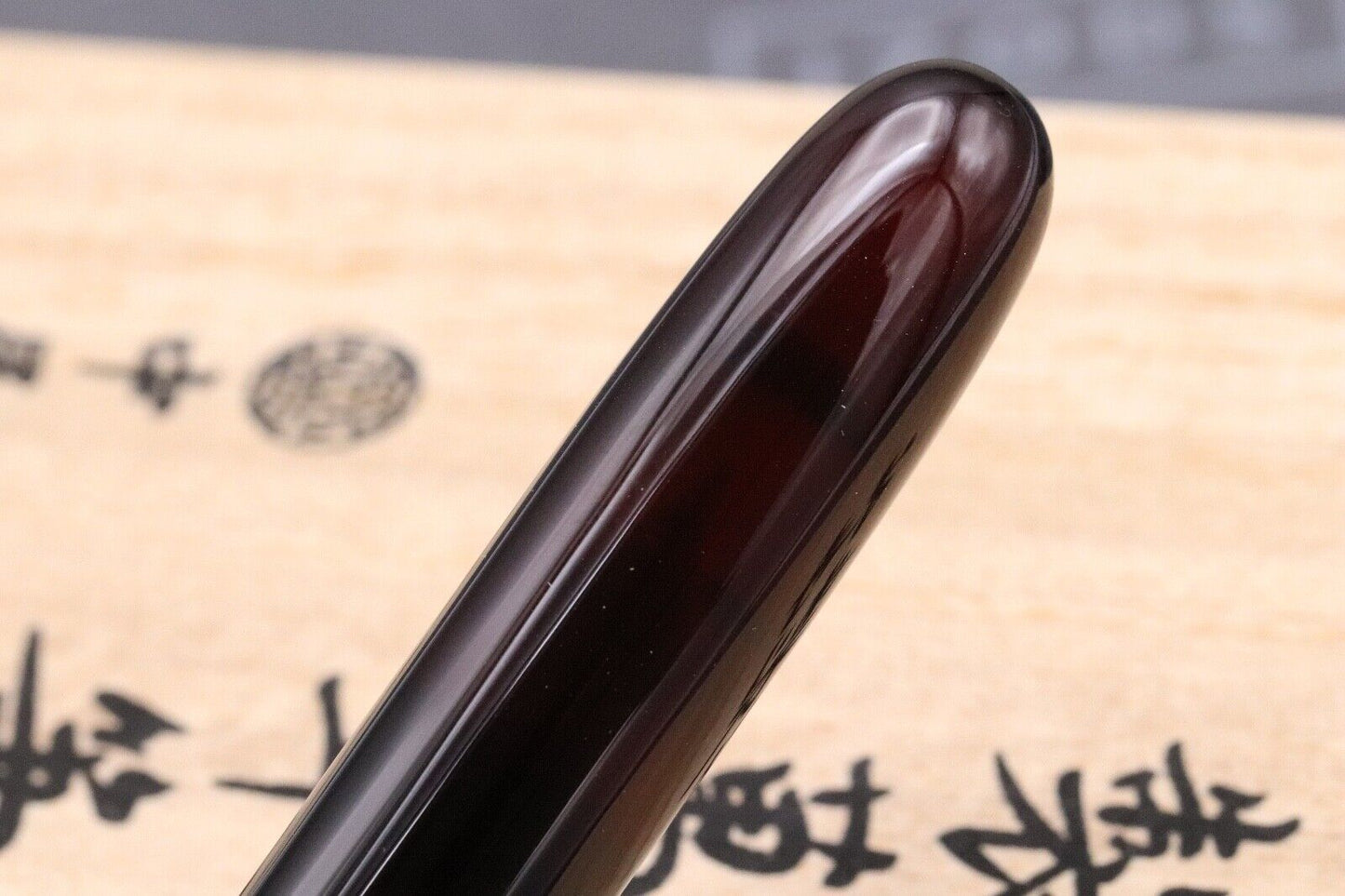 Nakaya Long Cigar Akebono 'Red and Black Skeleton' Fountain Pen - Music Nib image 4
