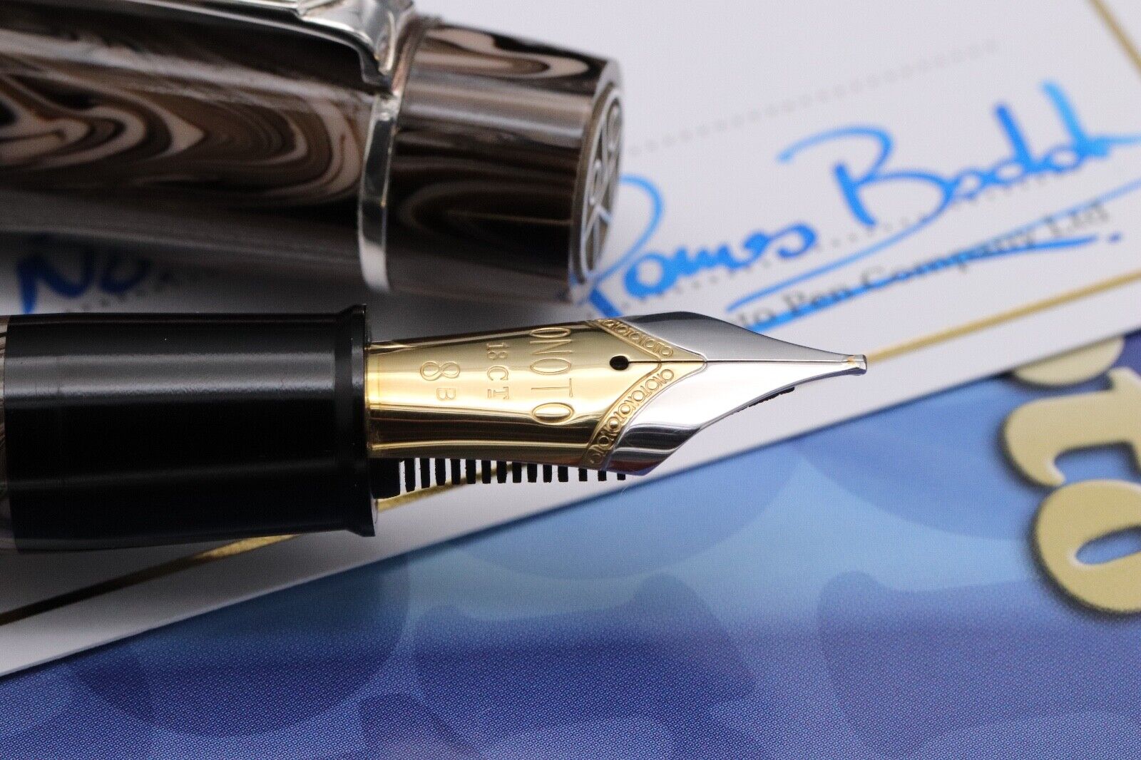 Onoto Magna Arabica Custom Fountain Pen - #8 18k CI Sorowka Nib image 2