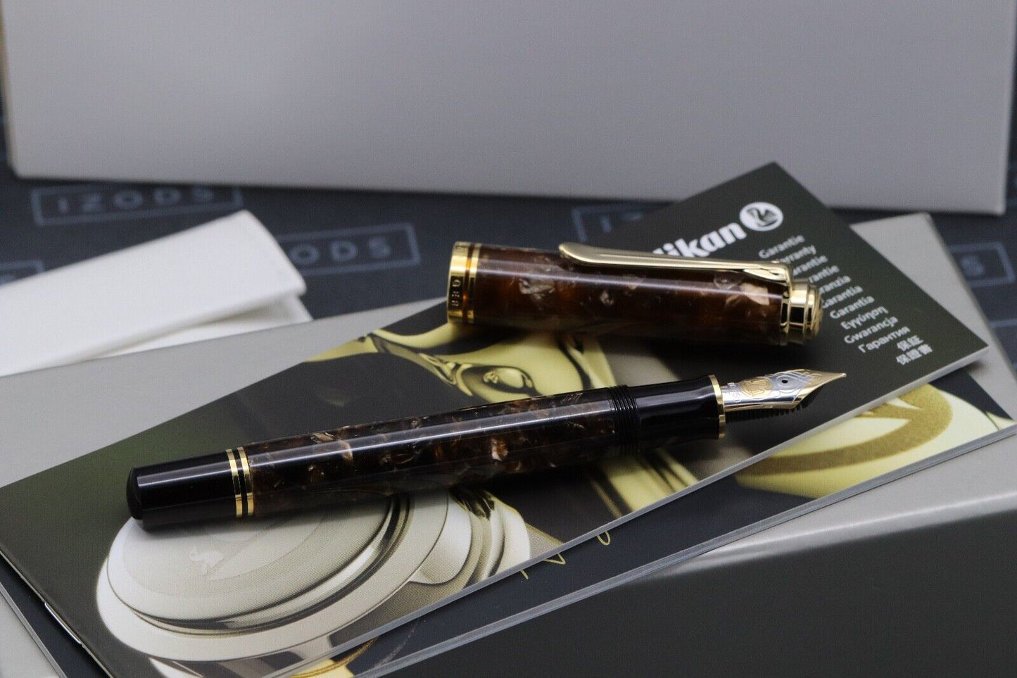 Pelikan Souveran M800 Renaissance Brown Fountain Pen - DIPPED - EF Nib image 1