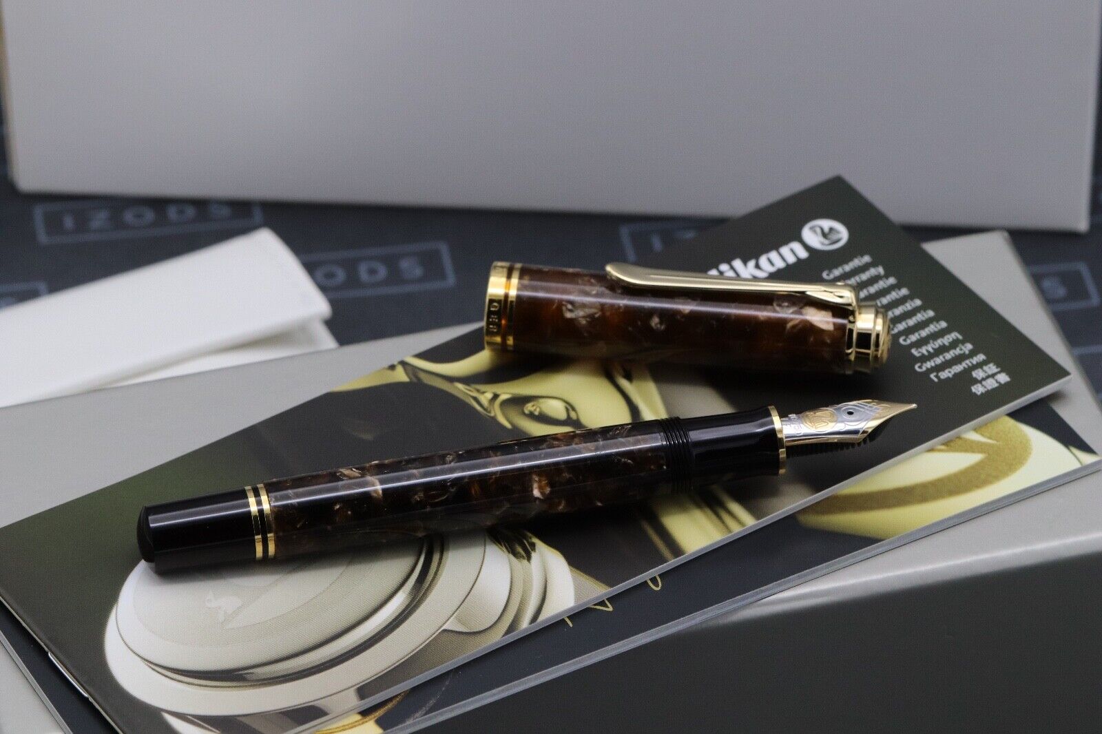 Pelikan Souveran M800 Renaissance Brown Fountain Pen - DIPPED - EF Nib image 1