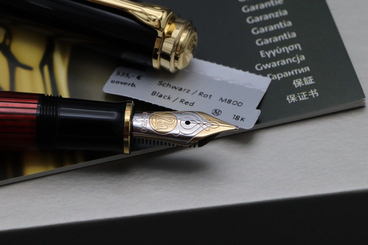 Pelikan Souveran M800 Red Black Fountain Pen - UNUSED image 2