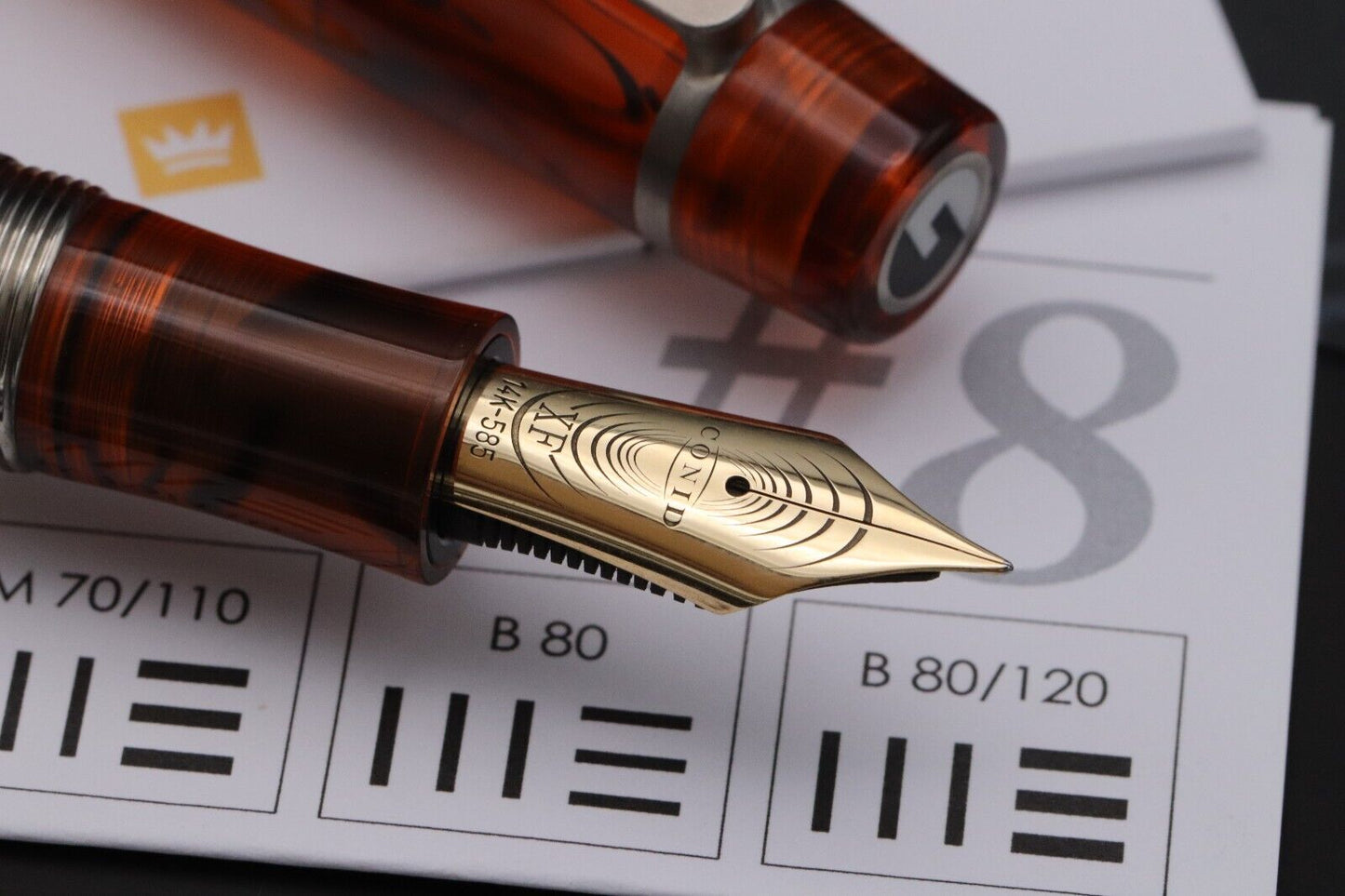 Conid Bulkfiller Kingsize Wild Tiger Titanium Fountain Pen - #8 14k EF Nib image 2