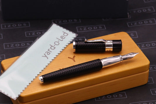 Yard-O-Led Retro Grand Silver Barley Fountain Pen - Broad Nib image 1