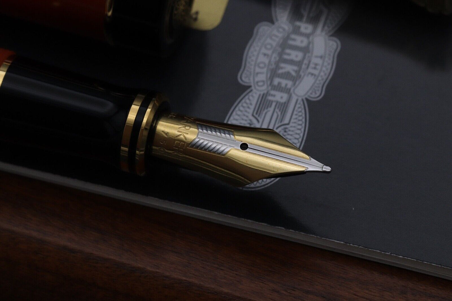 Parker Duofold Centennial Orange Fountain Pen and Mechanical Pencil - UNUSED image 2